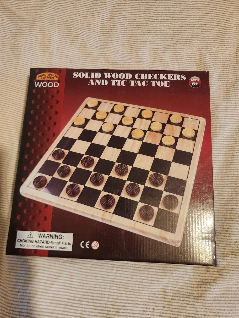 Solid Checkers and Tic Tac Toe Game - Natural